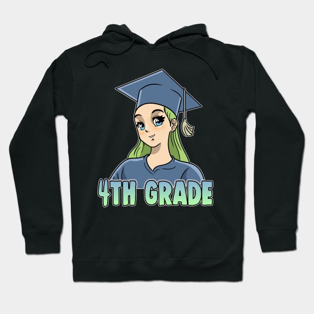 4th Grade Anime Otaku Kawaii Elementary School Hoodie by ModernMode